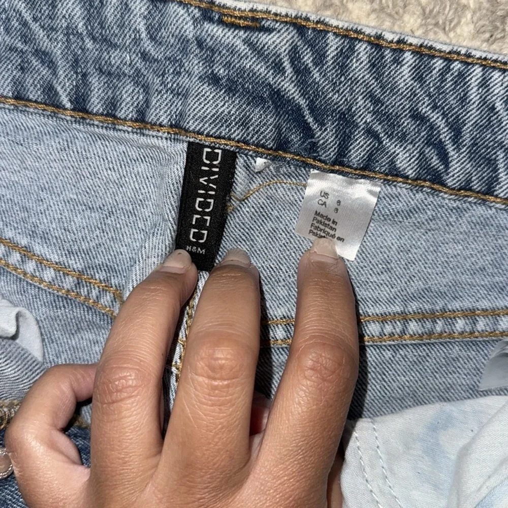 H&M Ultra High Rise Straight Leg Jeans Size 6 Blue - Picture 7 of 8